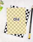 Old Checkerboard Birthday Card