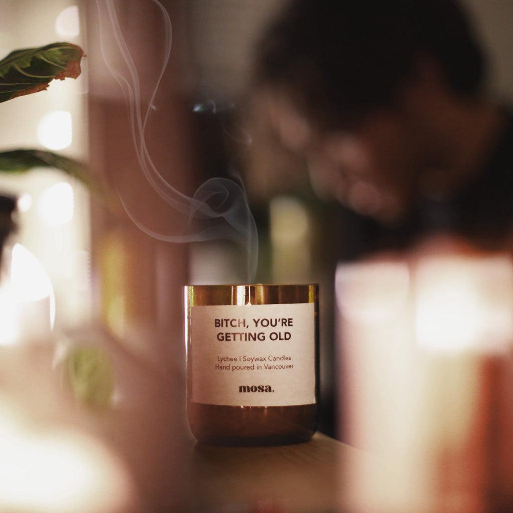 Lychee Scented Soy Candle in Recycled Glass