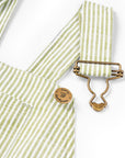 Olive Seersucker Dungarees