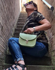 Olympia Handmade Leather Bag - Sage Green