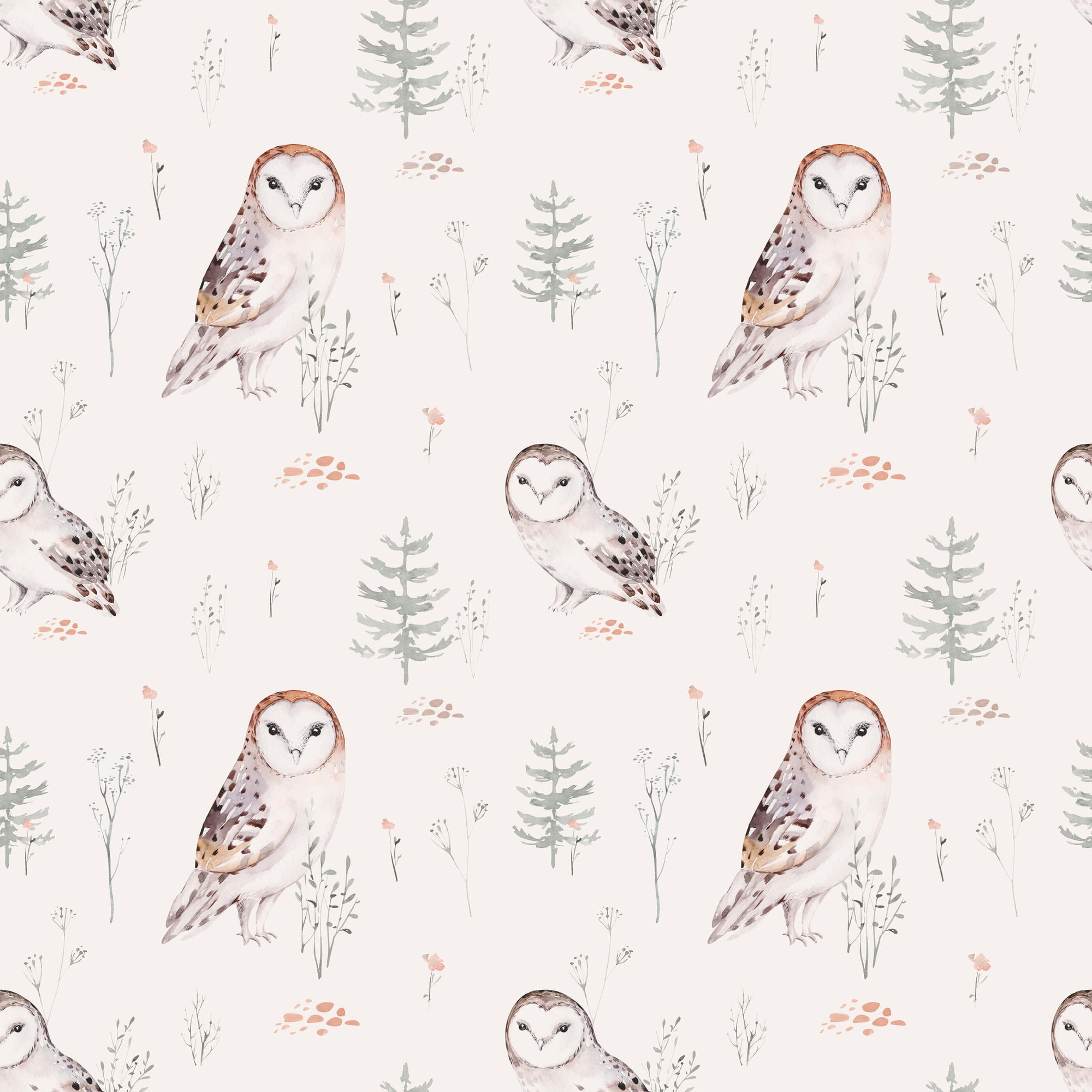 Barn Owl Watercolour Wallpaper
