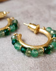 Ophelia Small Gemstone Hoops Green Aventurine, Green Apatite & Green Tourmaline