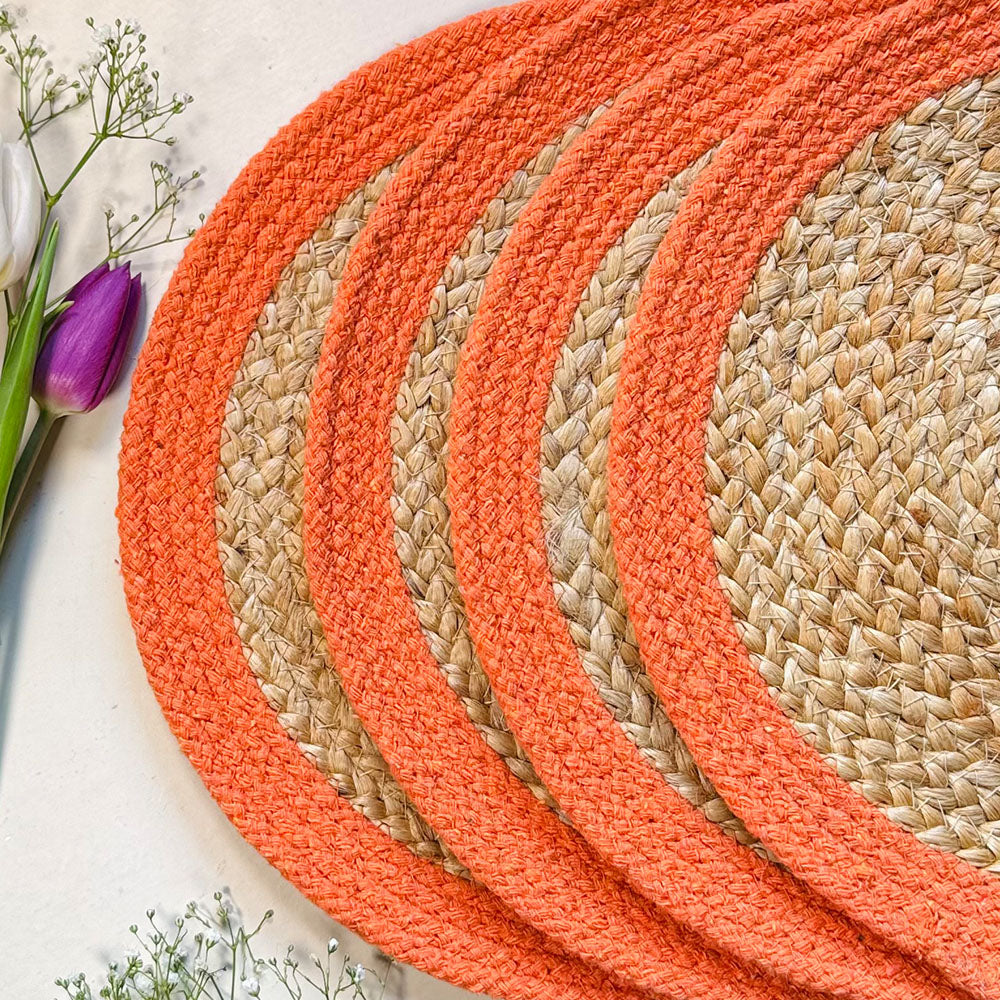 Seagrass Placemats - Orange (set of 4)