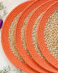 Seagrass Placemats - Orange (set of 4)