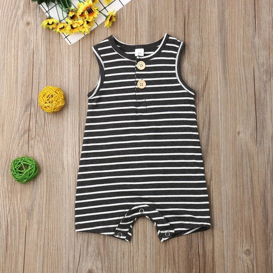 Adorable Baby Rompers for Boys & Girls - Soft Cotton Blend, Striped Design, Perfect for Playtime & Everyday Wear by Baby Lamby at brixbailey.com