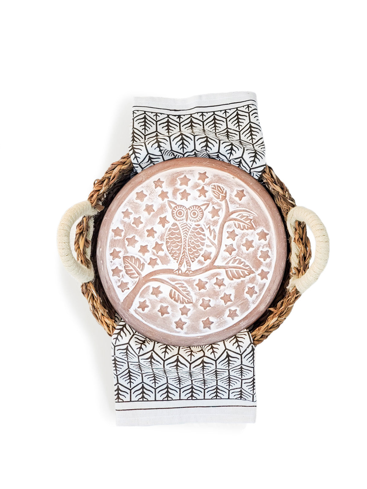 Bread Warmer & Basket Gift Set with Tea Towel - Owl Round-3