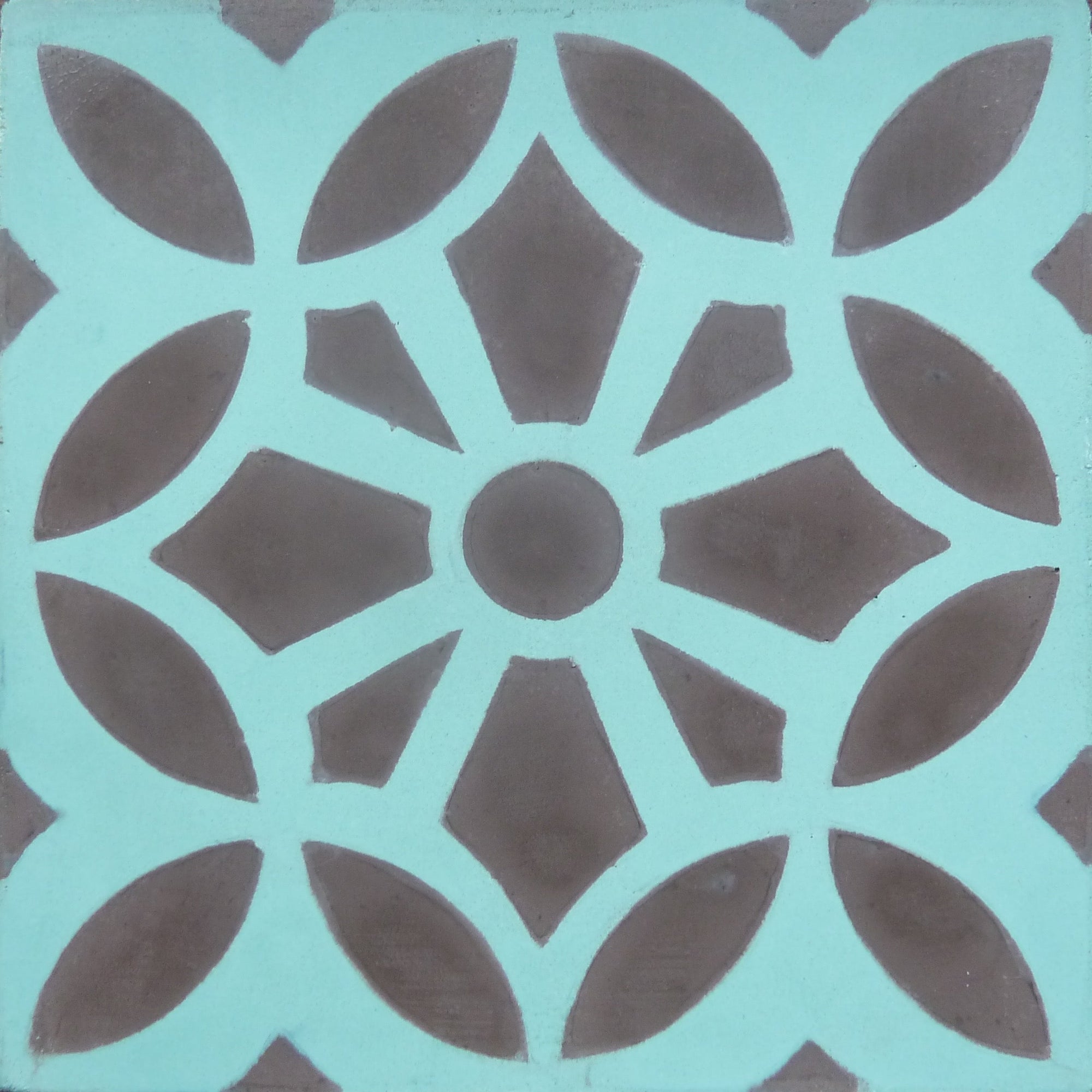Luxury MAROQ cement floor tiles, turquoise and white Moroccan-inspired design, premium handcrafted timeless tiles for walls and floors by Maria Starling Design at brixbailey.com