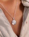 Silver Eclipse Deco Moonstone Necklace