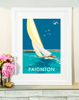 Paignton Sailing Boat Vintage Travel Poster