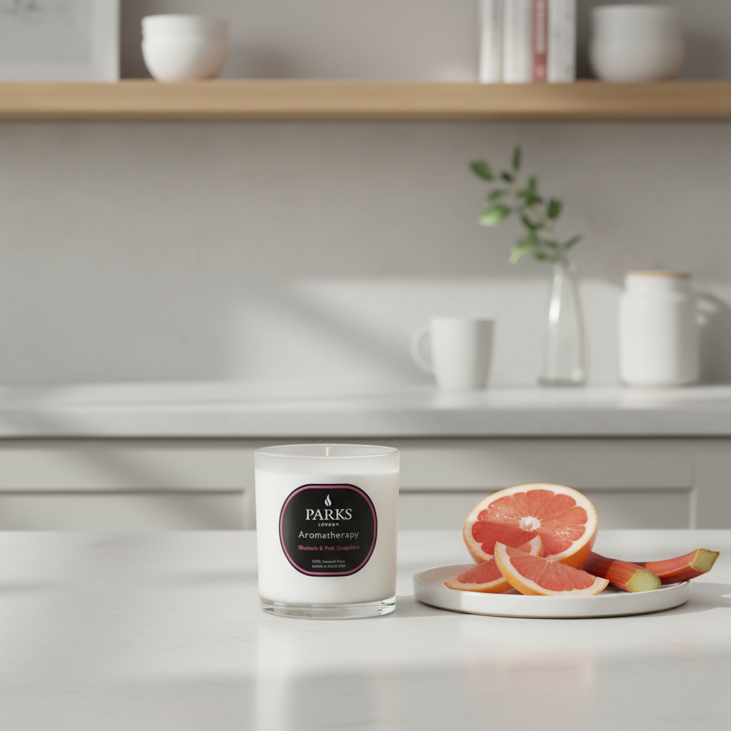 RHUBARB &amp; PINK GRAPEFRUIT CANDLE 220G