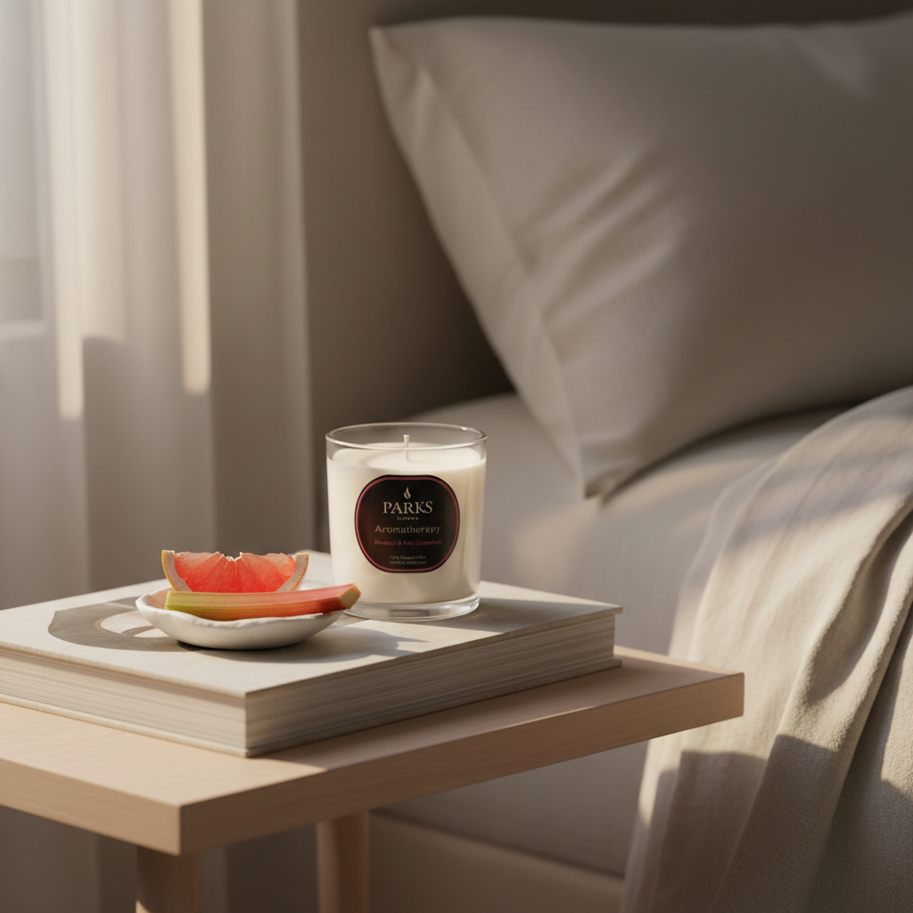 RHUBARB &amp; PINK GRAPEFRUIT CANDLE 220G