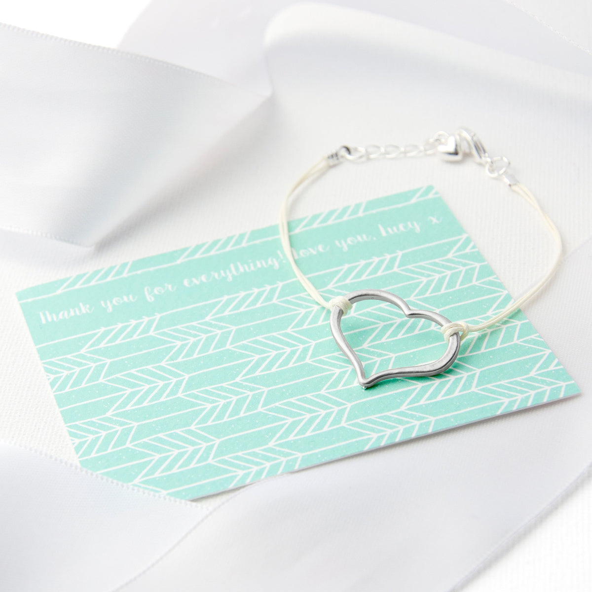 Sterling Silver Heart Woven Bracelet