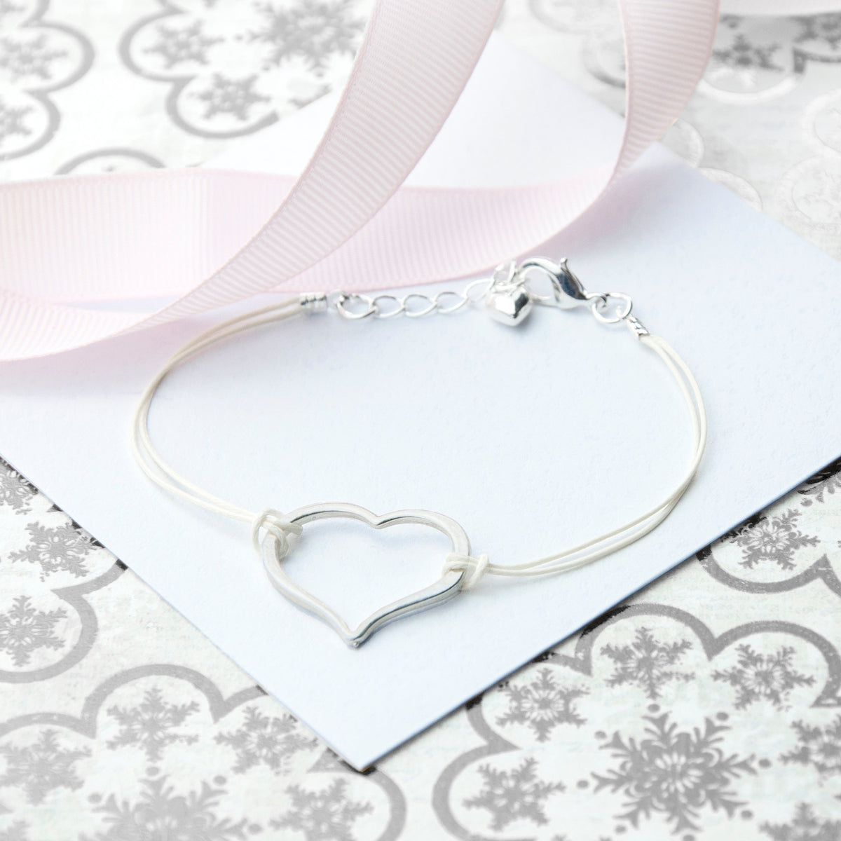 Sterling Silver Heart Woven Bracelet