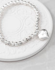 Personalised Sterling Silver Heart Beaded Bracelet