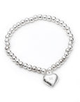 Personalised Sterling Silver Heart Beaded Bracelet