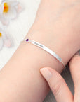 Personalised Silver Birthstone Swarovski Crystal Bracelet