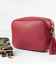 Personalised Luxury Crossbody Bag in Red