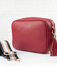 Personalised Luxury Crossbody Bag in Red