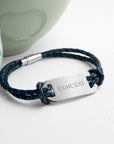 Personalised Men's Roman Numerals Statement Leather Bracelet