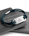 Personalised Men's Celtic Trinity Statement Leather Bracelet