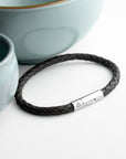 Personalised Men's Celtic Trinity Capsule Leather Bracelet