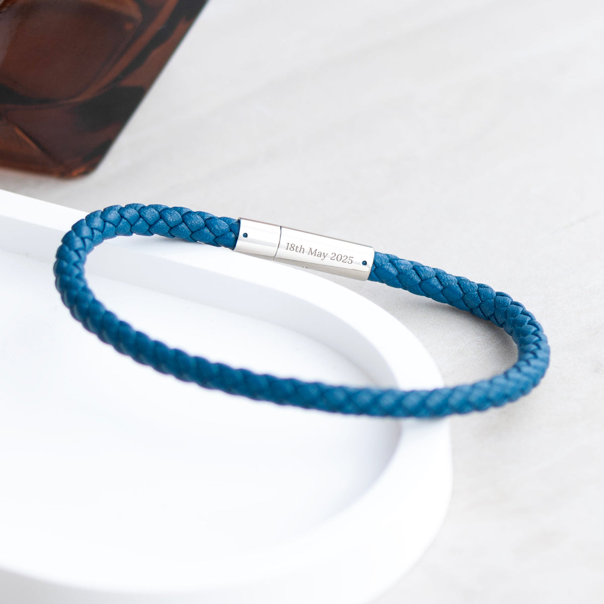 Personalised Men's Celtic Trinity Capsule Leather Bracelet