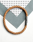 Personalised Men's Travel Compass Capsule Leather Bracelet