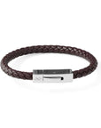 Personalised Men's Leather Infinity Bracelet With Tube Clasp