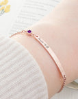 Personalised Birth Flower Swarovski Crystal Rose Gold Bracelet