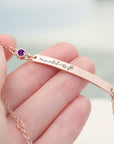 Personalised Birth Flower Swarovski Crystal Rose Gold Bracelet