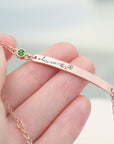 Personalised Birth Flower Swarovski Crystal Rose Gold Bracelet