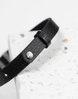 Personalised Men's Soho Tag Black Leather Bracelet