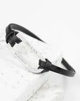 Personalised Men's Shoreditch Silver Bar Black Leather Bracelet