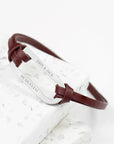 Personalised Men's Shoreditch Silver Bar Brown Leather Bracelet