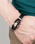 Personalised Men's Iconic Dual Leather Bracelet