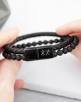 Personalised Men’s Black Rune Duo Bracelet