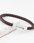 Personalised Men's Brown Leather Contemporary Clasp Bracelet
