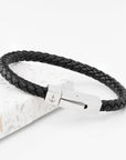 Personalised Men's Leather Anchor Bracelet With Tube Clasp