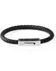 Personalised Men's Leather Celtic Trinity Bracelet With Tube Clasp