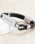 Personalised Men's Leather ID Bracelet