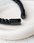 Personalised Men's Beaded and Stacked Leather Cross Bracelet