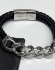 Personalised Urban Steel Leather Bracelet