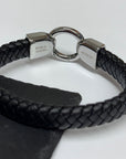 Personalised Men's Eternity Ring Leather Bracelet