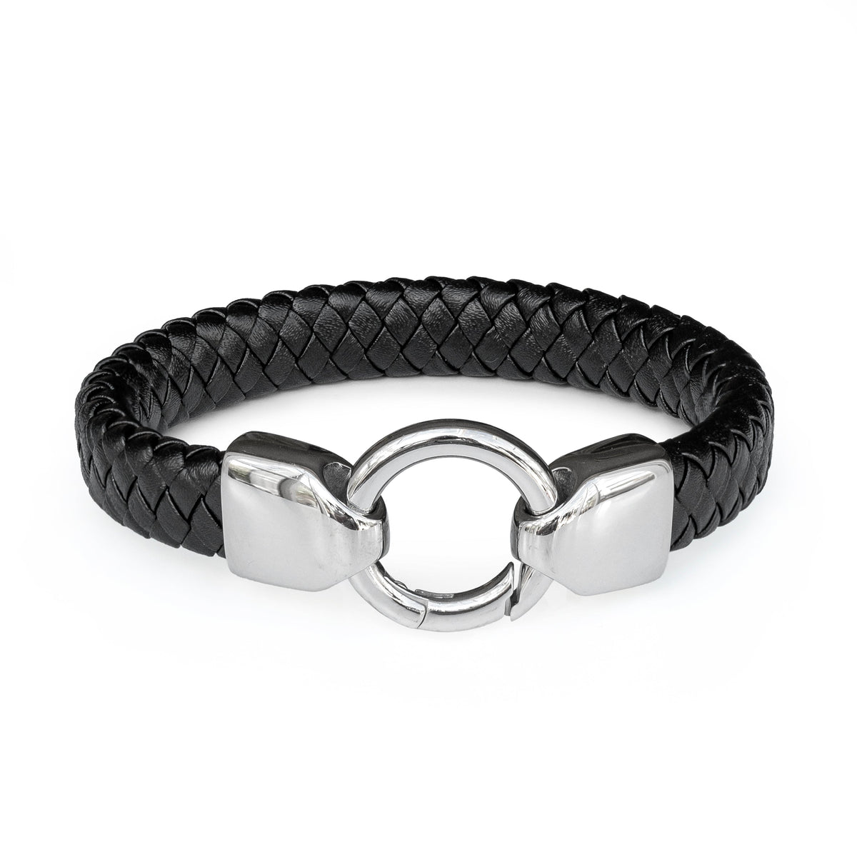 Personalised Men's Eternity Ring Leather Bracelet