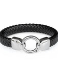 Personalised Men's Eternity Ring Leather Bracelet