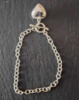 Sterling Silver Chain Bracelet with Heart Charm