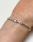 Personalised Child's Sterling Silver Chain and Link Bracelet