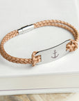 Personalised Men's Anchor Statement Leather Bracelet