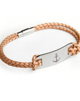 Personalised Men's Anchor Statement Leather Bracelet
