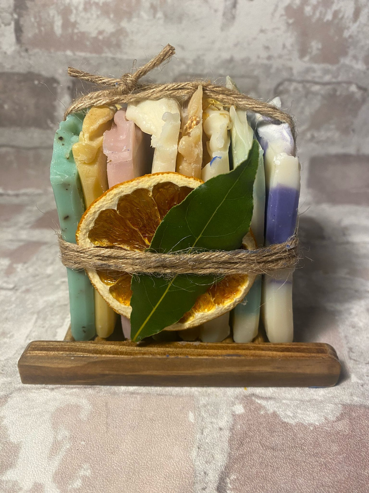 Soap slabs and bamboo soap rack gift set